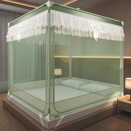 91家纺网 家纺一手货源 找家纺 2024防蚊防尘全底拉链坐床蚊帐-初夏 风格二 初夏C01  抹茶绿