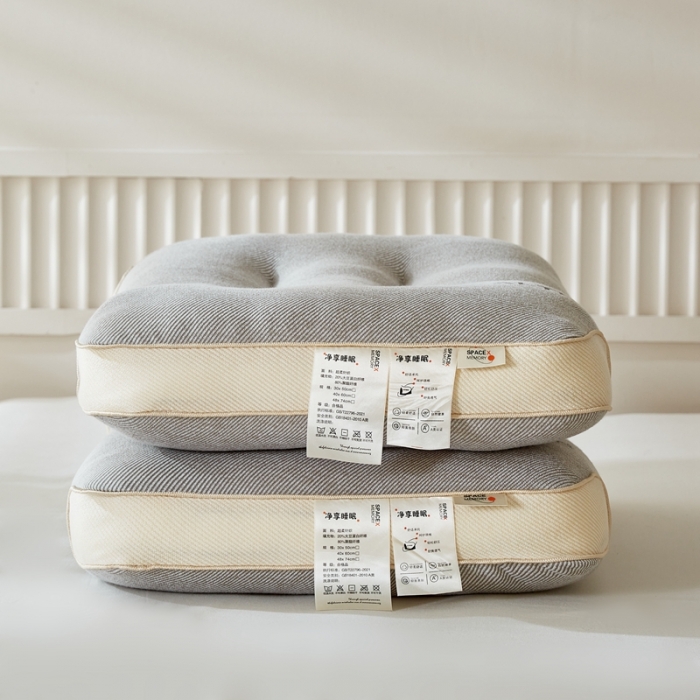 91家纺网 家纺一手货源 找家纺 梵希良品 2024新款超柔针织定型枕头枕芯护颈枕 灰色