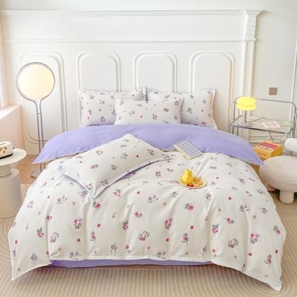 91家纺网 家纺一手货源 找家纺 麦瑞家纺 2024新款小版加厚植物羊绒四件套直播 葡萄园