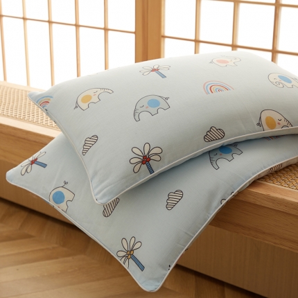 91家纺网 家纺一手货源 找家纺 （总）乐可  2024新款A类母婴双层纱儿童棉花枕 枕头枕芯