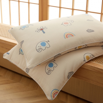 91家纺网 家纺一手货源 找家纺 （总）乐可  2024新款A类母婴双层纱儿童棉花枕 枕头枕芯