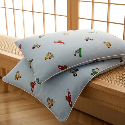 91家纺网 家纺一手货源 找家纺 （总）乐可  2024新款A类母婴双层纱儿童棉花枕 枕头枕芯