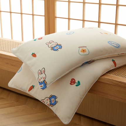 91家纺网 家纺一手货源 找家纺 （总）乐可  2024新款A类母婴双层纱儿童棉花枕 枕头枕芯