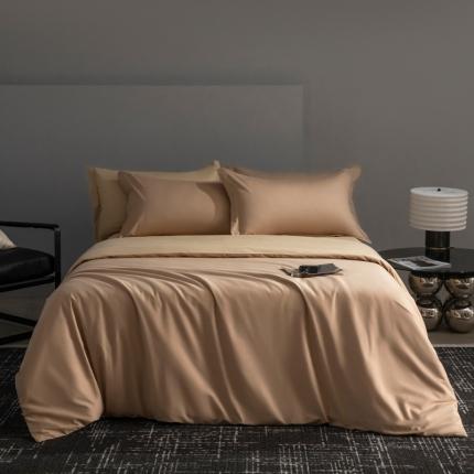 91家纺网 家纺一手货源 找家纺 （总）小懒猪 2024春夏新款全棉斜纹精梳棉纯色极简系列四件套