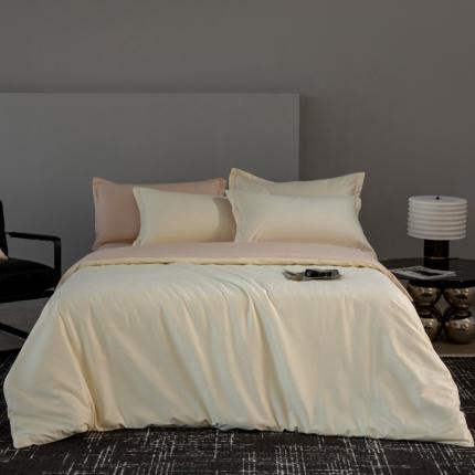 91家纺网 家纺一手货源 找家纺 （总）小懒猪 2024春夏新款全棉斜纹精梳棉纯色极简系列四件套