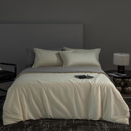 91家纺网 家纺一手货源 找家纺 （总）小懒猪 2024春夏新款全棉斜纹精梳棉纯色极简系列四件套