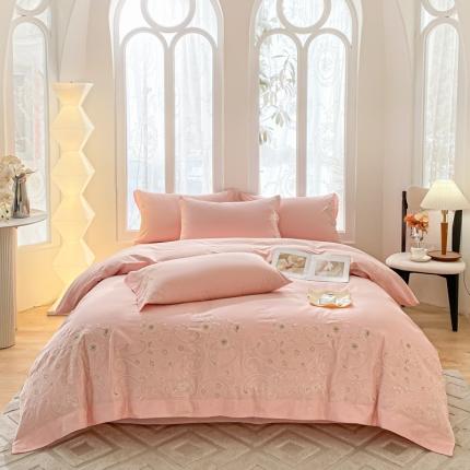 91家纺网 家纺一手货源 找家纺 （总）苏美 2024新款全棉刺绣四件套安娜系列