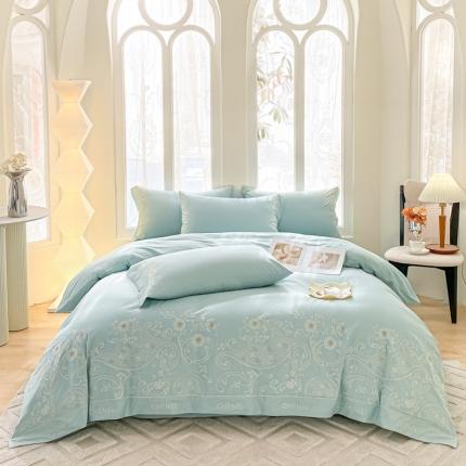 91家纺网 家纺一手货源 找家纺 （总）苏美 2024新款全棉刺绣四件套安娜系列