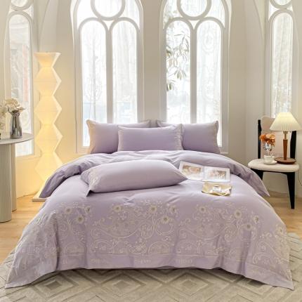 91家纺网 家纺一手货源 找家纺 （总）苏美 2024新款全棉刺绣四件套安娜系列