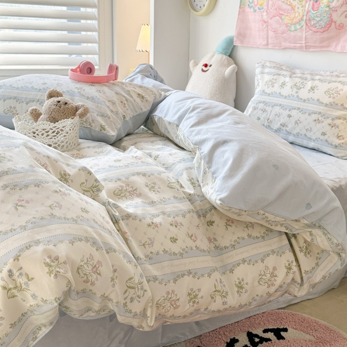 91家纺网 家纺一手货源 找家纺 （总）昔可 2024新款全棉小清新印花四件套