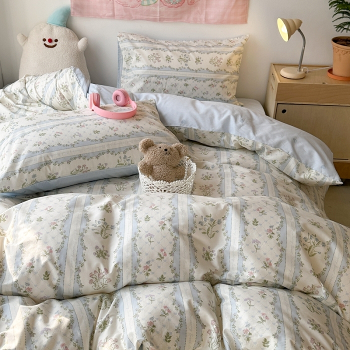 91家纺网 家纺一手货源 找家纺 （总）昔可 2024新款全棉小清新印花四件套