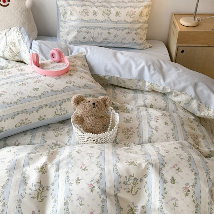 91家纺网 家纺一手货源 找家纺 （总）昔可 2024新款全棉小清新印花四件套