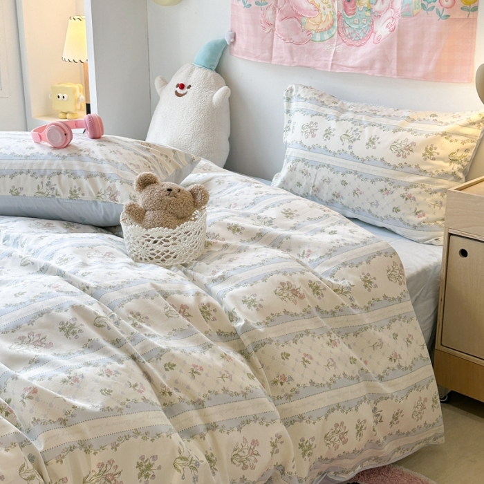 91家纺网 家纺一手货源 找家纺 （总）昔可 2024新款全棉小清新印花四件套