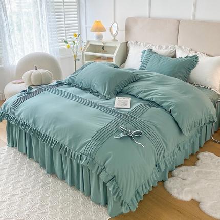 91家纺网 家纺一手货源 找家纺 总韩版公主风加高床裙款四件套非全棉纯棉夹棉春夏床裙床单床笠【有买家秀】