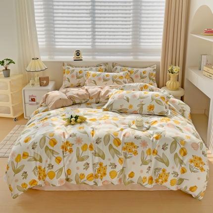 91家纺网 家纺一手货源 找家纺 （总）仟人梦 2024新款AB版直播爆款植物羊绒四件套