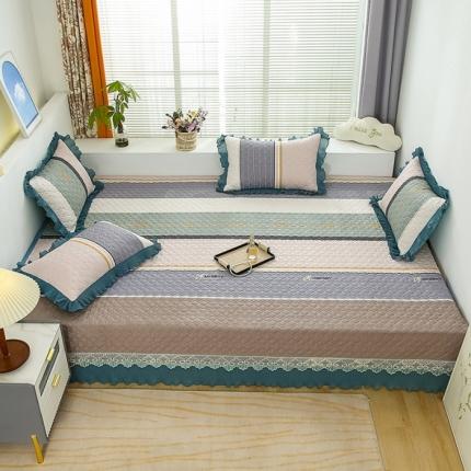 91家纺网 家纺一手货源 找家纺 冬然 2023新款全棉防滑榻榻米垫子炕垫纯棉床盖三件套 时光印记