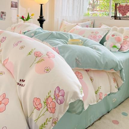 91家纺网 家纺一手货源 找家纺 （总）简冠2024直播爆款北欧风亲肤植物羊绒磨毛四件套