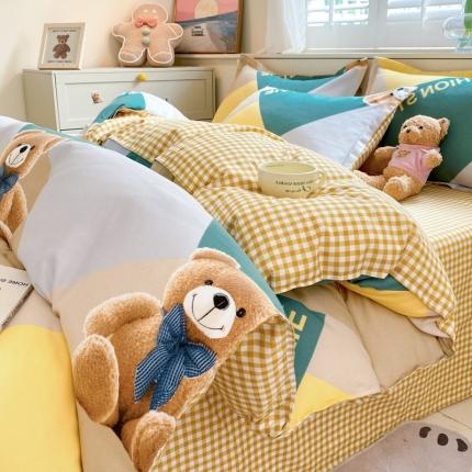 91家纺网 家纺一手货源 找家纺 （总）简冠2024直播爆款北欧风亲肤植物羊绒磨毛四件套