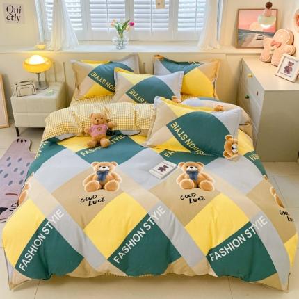 91家纺网 家纺一手货源 找家纺 简冠家纺 2023直播爆款北欧风亲肤植物羊绒磨毛四件套 花序