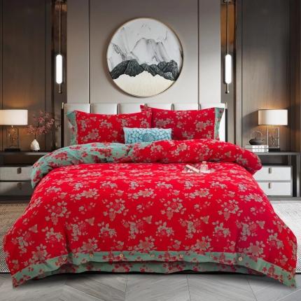 91家纺网 家纺一手货源 找家纺 （总）双层纱家居 2023新款纽扣aa款双层纱四件套