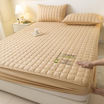 卡伦 2025新款夹棉床笠烫画系列元素驼