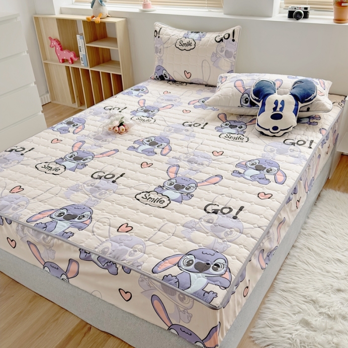 91家纺网 家纺一手货源 找家纺 舒居 2024新款亲肤棉夹棉防水床笠 小怪兽