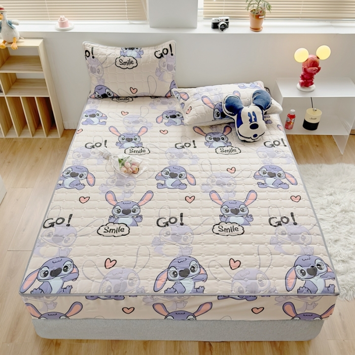 91家纺网 家纺一手货源 找家纺 舒居 2024新款亲肤棉夹棉防水床笠 小怪兽