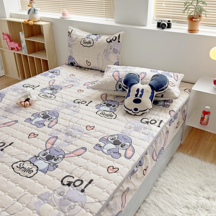 91家纺网 家纺一手货源 找家纺 舒居 2024新款亲肤棉夹棉防水床笠 小怪兽