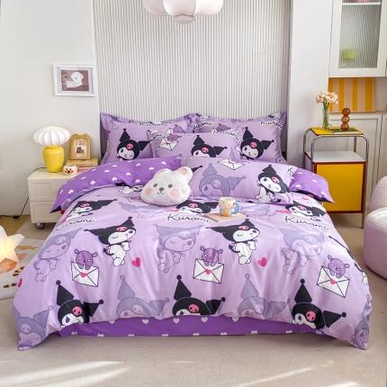 91家纺网 家纺一手货源 找家纺 锦润 2025新款三丽鸥正版授权系列印花全棉四件套宝贝库洛米