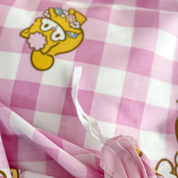 91家纺网 家纺一手货源 找家纺 锦润 2025新款三丽鸥正版授权系列印花全棉四件套粉格美乐蒂