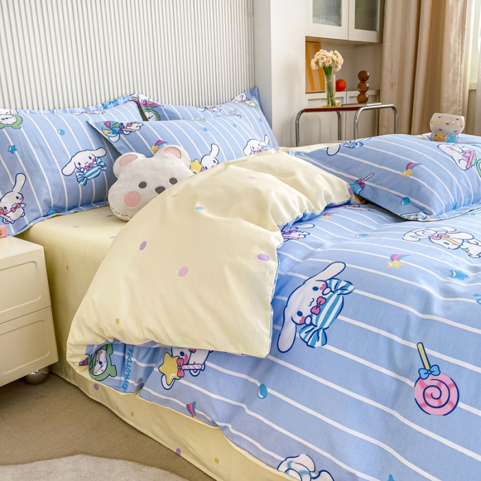 91家纺网 家纺一手货源 找家纺 锦润 2025新款三丽鸥正版授权系列印花全棉四件套星星大耳狗