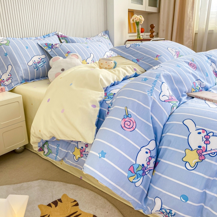 91家纺网 家纺一手货源 找家纺 锦润 2025新款三丽鸥正版授权系列印花全棉四件套星星大耳狗