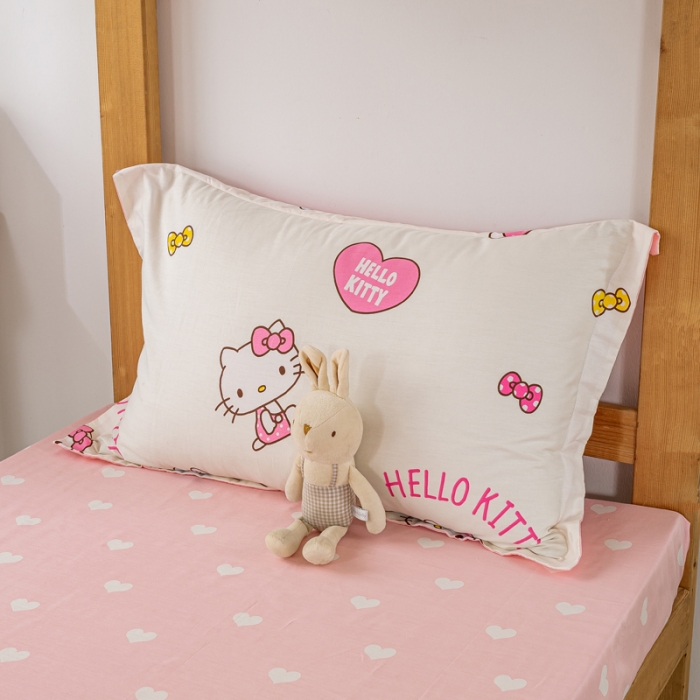 91家纺网 家纺一手货源 找家纺 锦润 2025新款三丽鸥系列印花学生三件套纯棉全棉三件套爱心KT猫