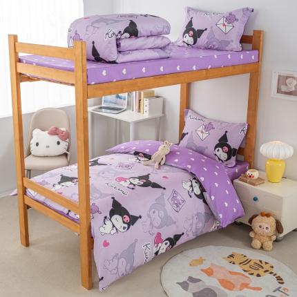 91家纺网 家纺一手货源 找家纺 锦润 2025新款三丽鸥系列印花学生三件套纯棉全棉三件套宝贝库洛米