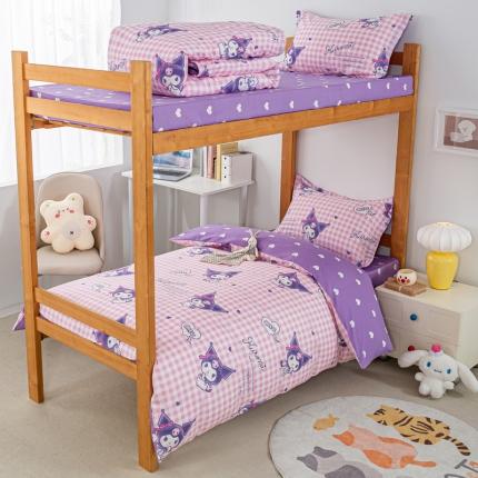 91家纺网 家纺一手货源 找家纺 锦润 2025新款三丽鸥系列印花学生三件套纯棉全棉三件套库洛米之心