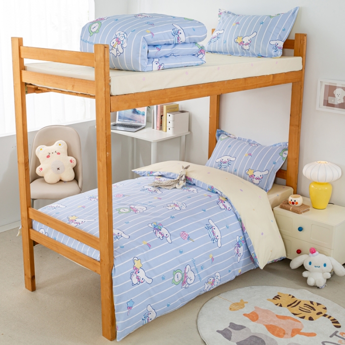 91家纺网 家纺一手货源 找家纺 锦润 2025新款三丽鸥系列印花学生三件套纯棉全棉三件套星星大耳狗