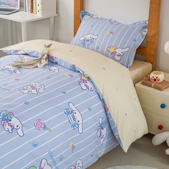 91家纺网 家纺一手货源 找家纺 锦润 2025新款三丽鸥系列印花学生三件套纯棉全棉三件套星星大耳狗