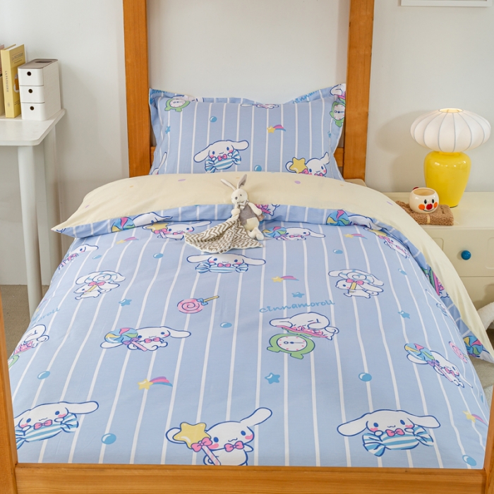 91家纺网 家纺一手货源 找家纺 锦润 2025新款三丽鸥系列印花学生三件套纯棉全棉三件套星星大耳狗