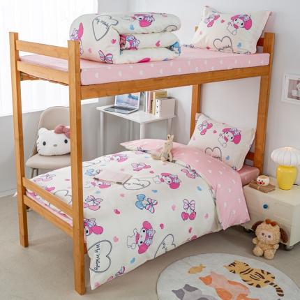 91家纺网 家纺一手货源 找家纺 锦润 2025新款三丽鸥系列印花学生三件套纯棉全棉三件套樱桃美乐蒂