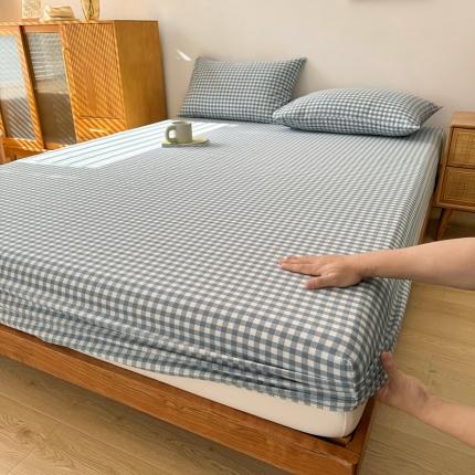 91家纺网 家纺一手货源 找家纺 （总）恋人优选 2024新款色织纯棉水洗棉床笠