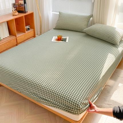 91家纺网 家纺一手货源 找家纺 （总）恋人优选 2024新款色织纯棉水洗棉床笠