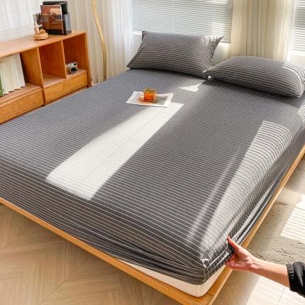 91家纺网 家纺一手货源 找家纺 （总）恋人优选 2024新款色织纯棉水洗棉床笠