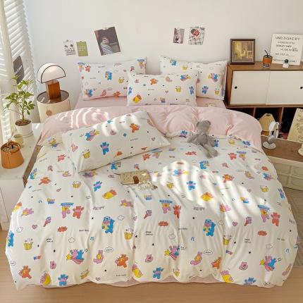 91家纺网 家纺一手货源 找家纺 港岛妹妹 2024新款超柔水洗工艺印花四件套 音乐会