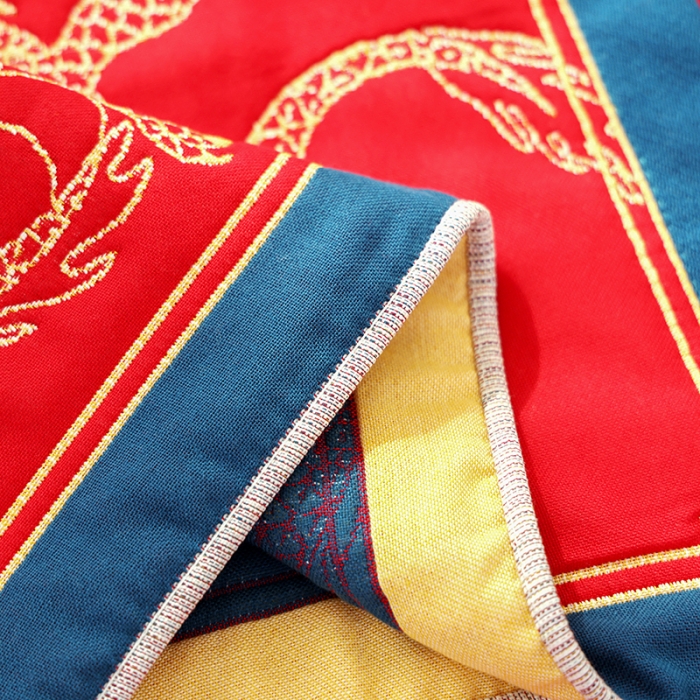 91家纺网 家纺一手货源 找家纺 朴尔结婚枕巾红色枕头巾纯棉一对装陪嫁全棉纱布新婚婚庆大红枕头垫巾 鸿运当头