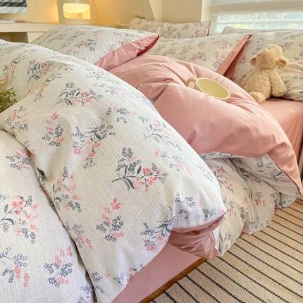 91家纺网 家纺一手货源 找家纺 柠馨 2024新款帕拉图系列13372全棉印花四件套清欢