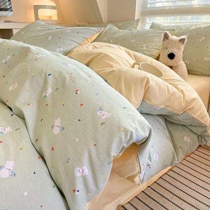 柠馨 2024新款帕拉图系列13372全棉印花四件套小雪球