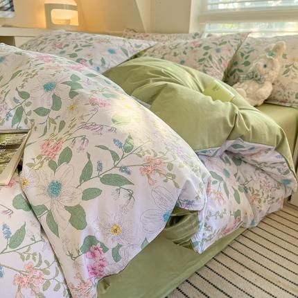 柠馨 2024新款帕拉图系列13372全棉印花四件套青野