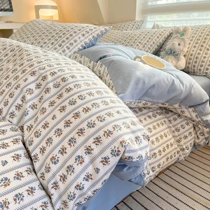 91家纺网 家纺一手货源 找家纺 柠馨 2024新款帕拉图系列13372全棉印花四件套可可庄园