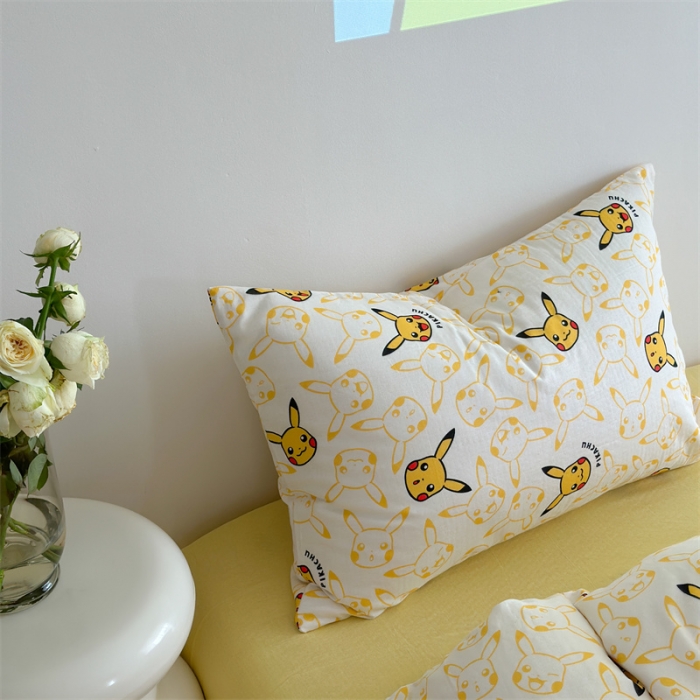 91家纺网 家纺一手货源 找家纺 （总）时年 2024新款全棉双层纱四件套-宝可梦系列