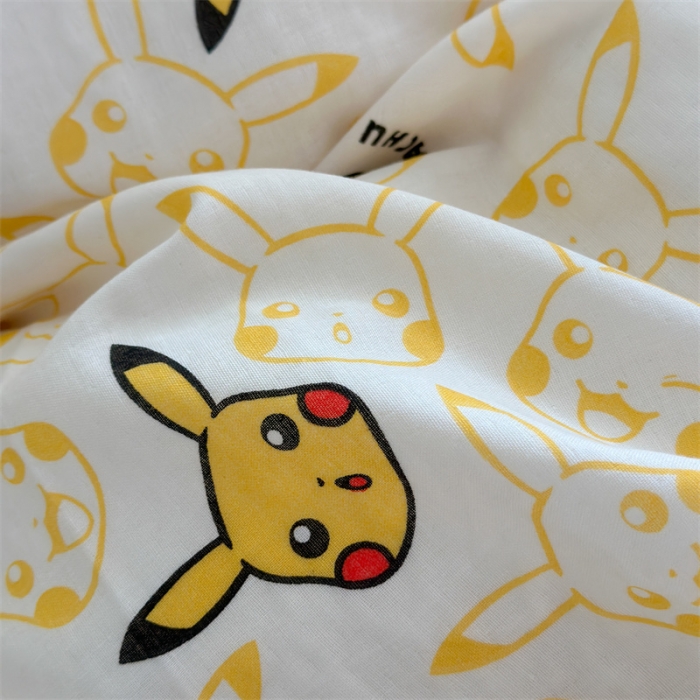 91家纺网 家纺一手货源 找家纺 （总）时年 2024新款全棉双层纱四件套-宝可梦系列